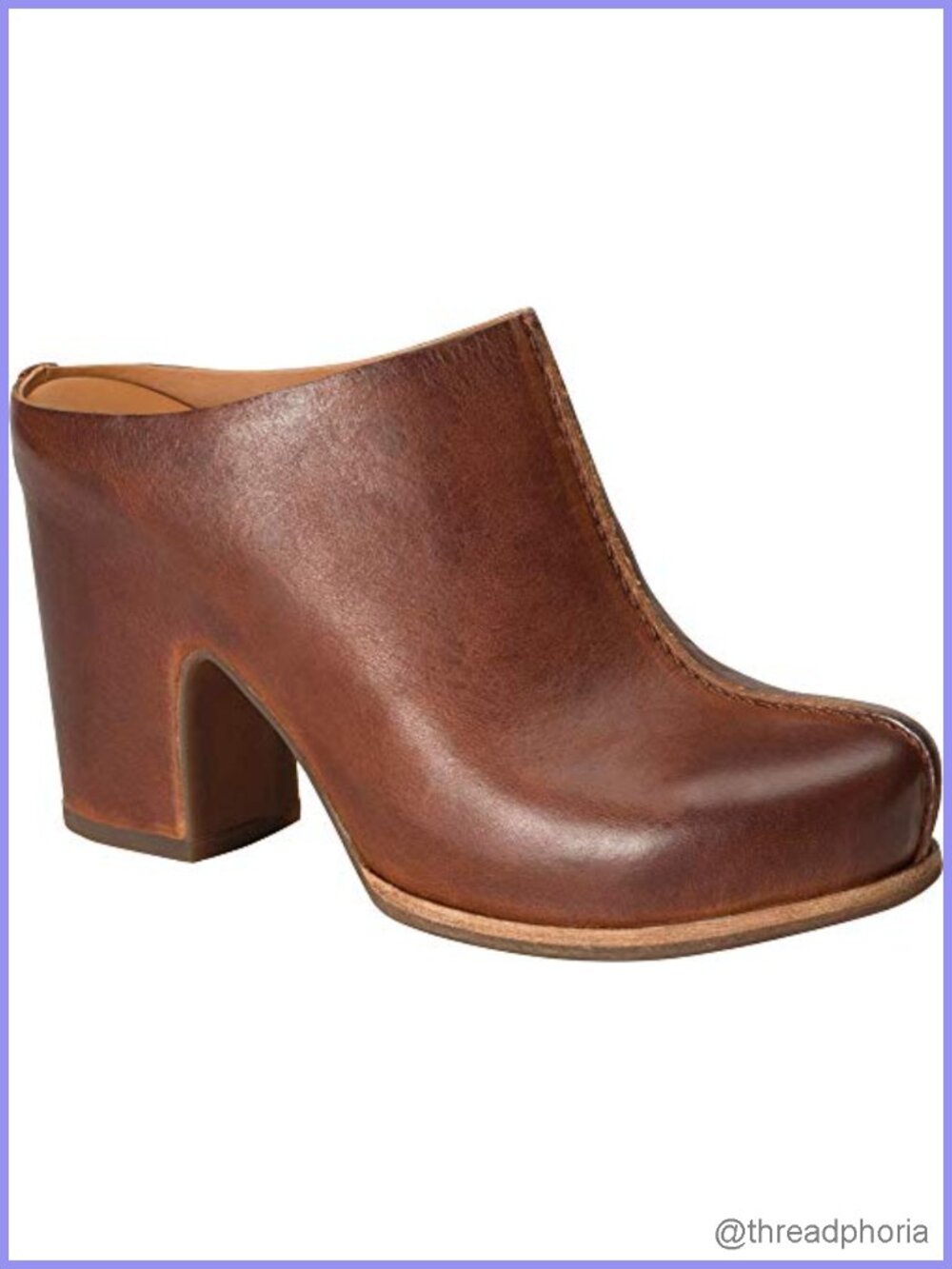 Kork-Ease Sagano Leather Mules Block Heel Slip-On Women's Comfort Shoes